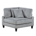 6Pc Modular Sectional Set Gray Corduroy Upholstery 3X Armless Chairs 3X Corner Seats Soft Pillows Living Room Furniture Gray Corduroy Wood Primary Living Space Contemporary,Modern Modular