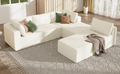 Modern Large Modular Sectional Sofa For Living Room, Bedroom, Salon, 3 Piece Free Combination Beige Polyester 3 Seat