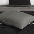 7 Pc Pieced Faux Suede Comforter Set Black King King Black Polyester