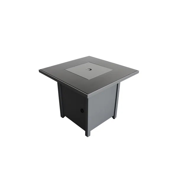 25" H X 30" W Steel Outdoor Fire Pit Table With Lid Gray Modern Steel