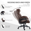 Vinsetto Heavy Duty Pu Leather Office Chair Hold Up To 400Lb, Brown Brown Pu Leather