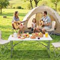 6Ft Folding Table Portable, Heavy Duty Table With Handle For Camping, Picnic, Party, Indoor & Outdoor Use, Easy To Clean & Space Saving Design White Steel