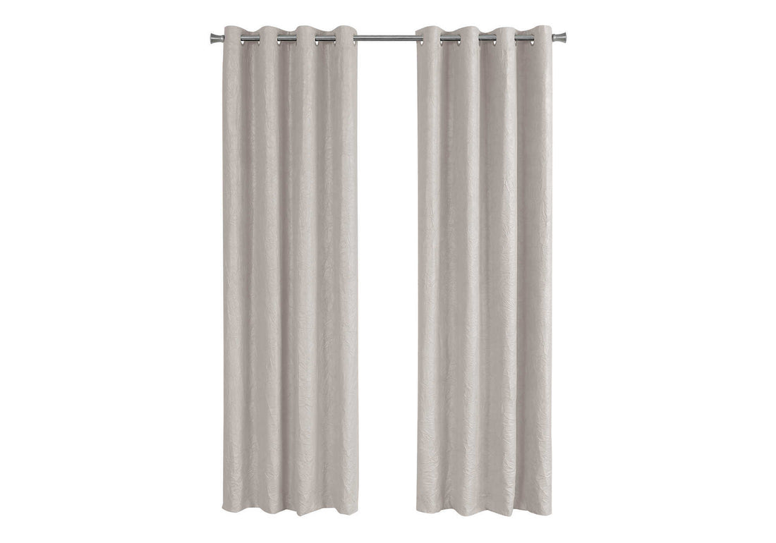 Curtain Panel, 2Pcs Set, 54"W X 95"L, Room Darkening, Grommet, Living Room, Bedroom, Kitchen, Beige Micro Suede, Contemporary, Modern Ivory Polyester
