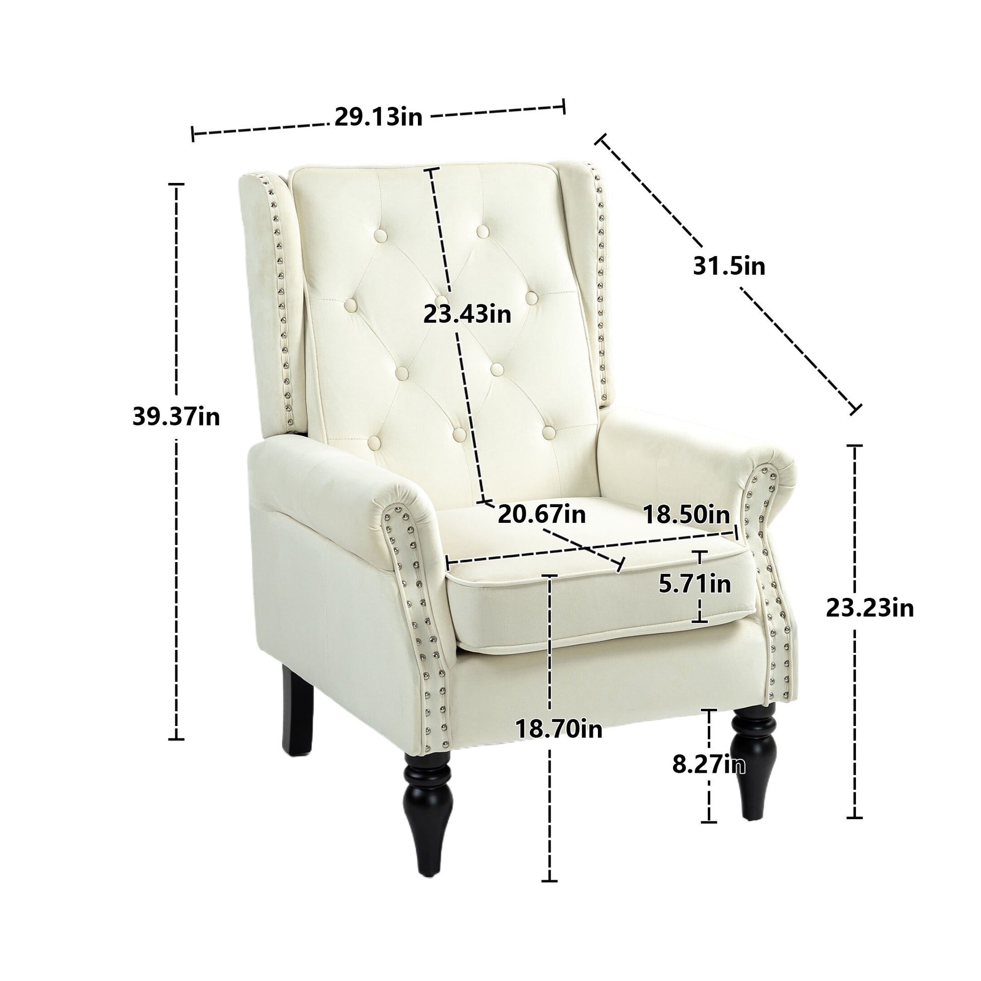 Coolmore Wood Frame Armchair, Modern Accent Chair Lounge Chair With Sturdy Wood Legs For Living Room Bedroom Beige Beige Primary Living Space Foam Velvet