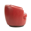 Upholstered Swivel Barrel Armchair With Storage Modern Living Room Side Chair For Bedroom Office Reading Spaces Pu Red Red Foam Upholstered