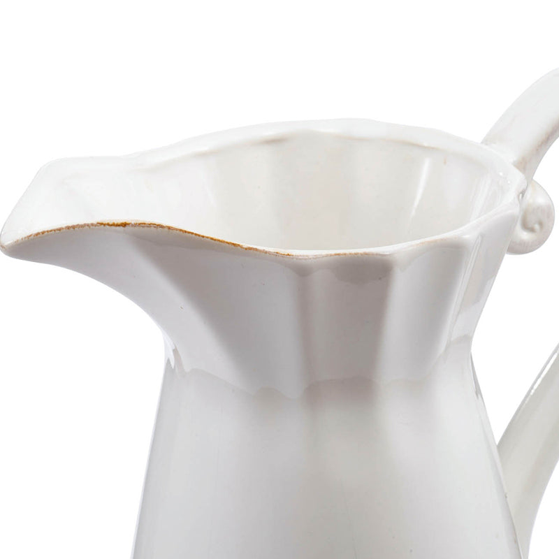 8.5X6X9" Maisie Pitcher, White White Porcelain