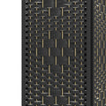 Homcom 6 Panel Room Divider, Folding Privacy Screen, 5.6' Room Separator, Wave Fiber Freestanding Partition Wall Divider, Black Black Wood