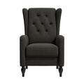 The Haven Recliner Charcoal Grey Espresso Velvet Manual Push Back Wood Soft Loose Back Poplar Flared Arms Polyester