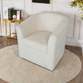 Teddy Velvet Swivel Chair, White, No Installation Required White Teddy
