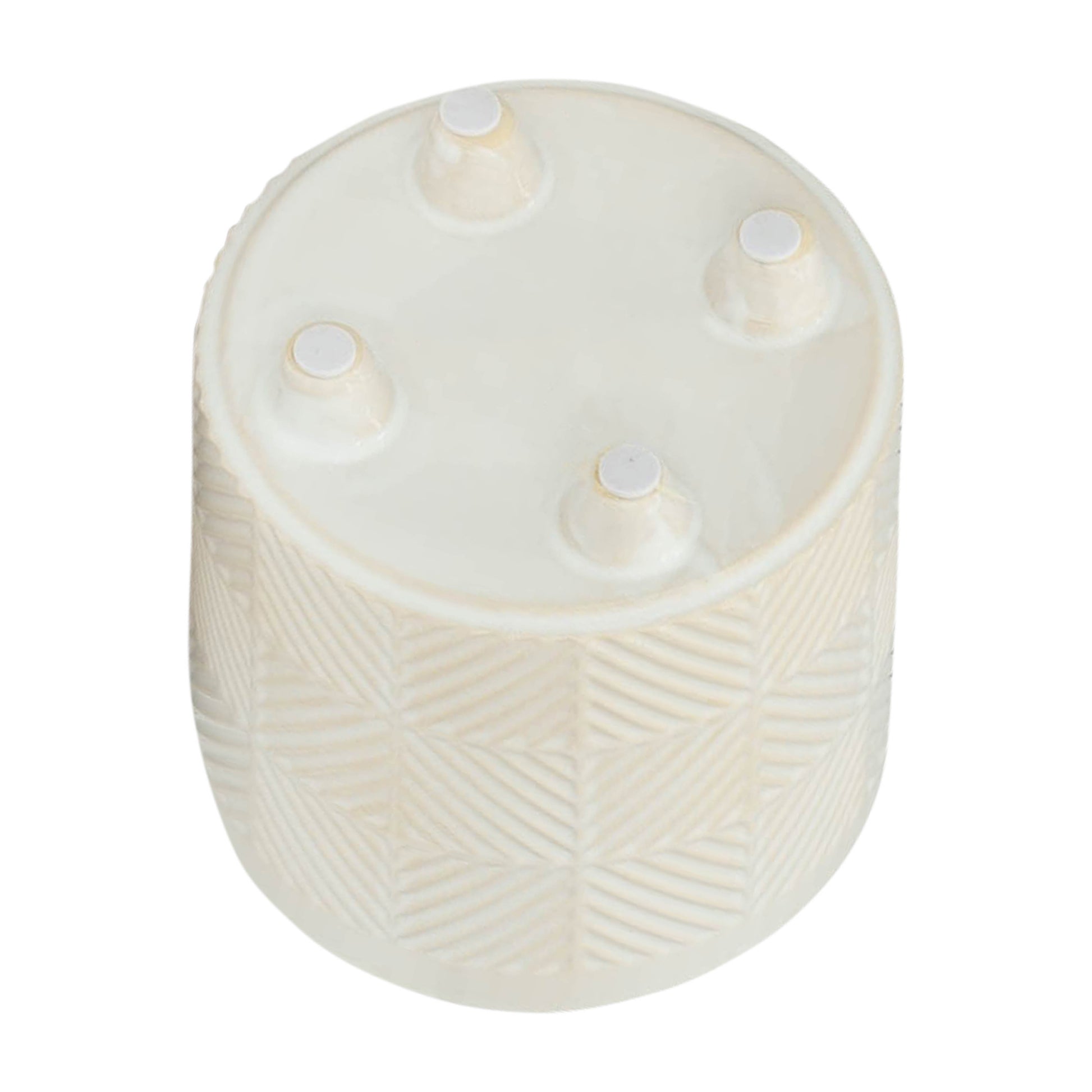 S 2 6 8" Textured Planters, Shiny White White Ceramic