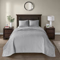 Reversible Bedspread Set Grey King Grey Cotton