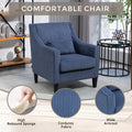 Coolmore Modern Accent Chair,Upholstered Armchair With Scooped Arms For Bedroom,Apartment,Studio,Office,Waiting Room Blue Corduroy Blue Primary Living Space Foam Corduroy
