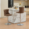 Swivel Pu Leather Barstools Adjusatble Seat Height From 25 33 Inch, Chrome Base Bar Stools With Backs Comfortable Tufted For Home Pub And Kitchen Island, Beige,Set Of 2,1512Br Brown Dining Room American Design Bar Stools Wing Back Set Of 2 Foam Pu