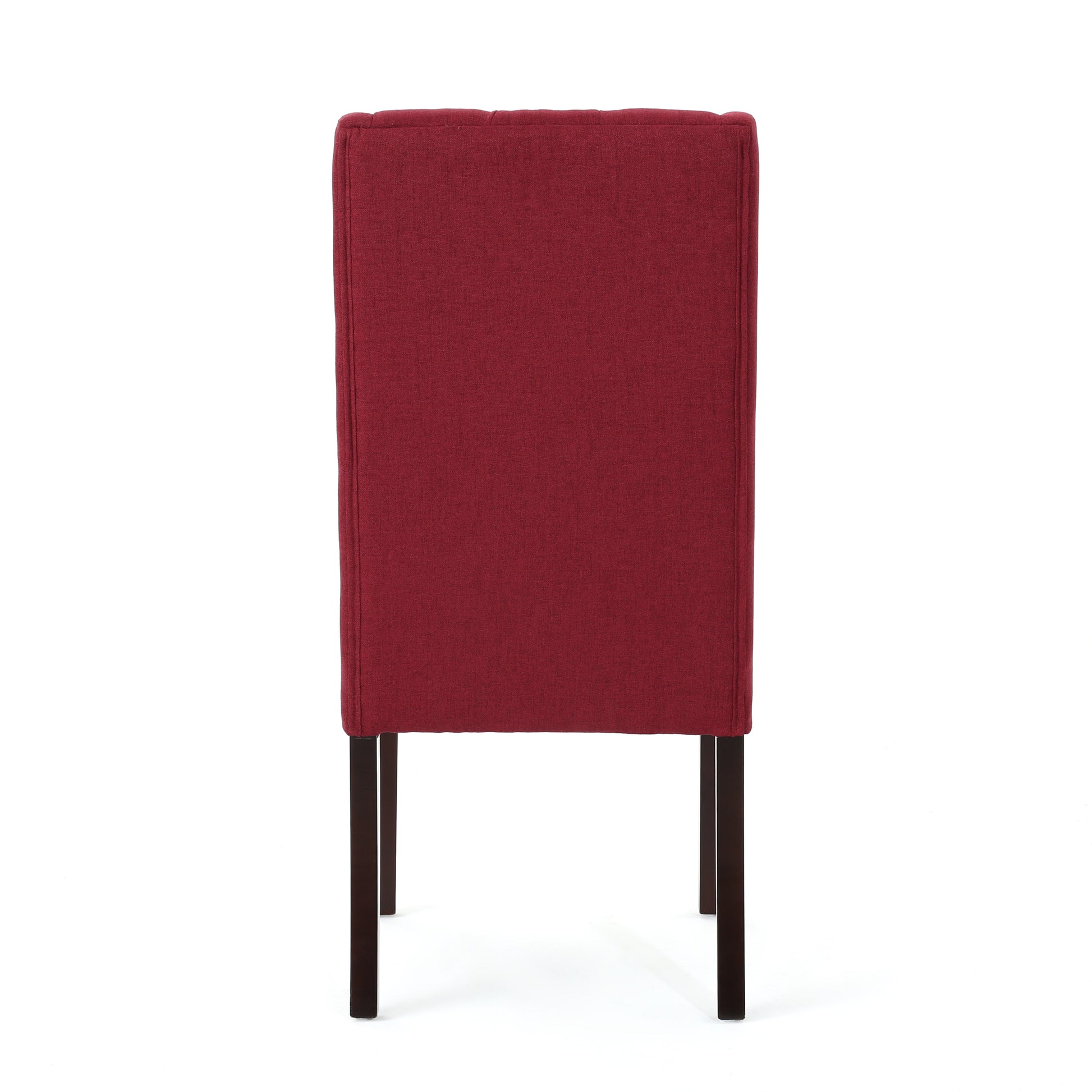 Dining Chair Red Wood Fabric