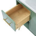 36'' Bathroom Vanity With Resin Sink Combo Set, Modern Freestanding Single Bathroom Cabinet With 2 Drawers & 2 Storage Compartments, Storage Cabinet For Bathroom, Solid Wood Frame Vanity Set, Green Green Bathroom Modern Mdf