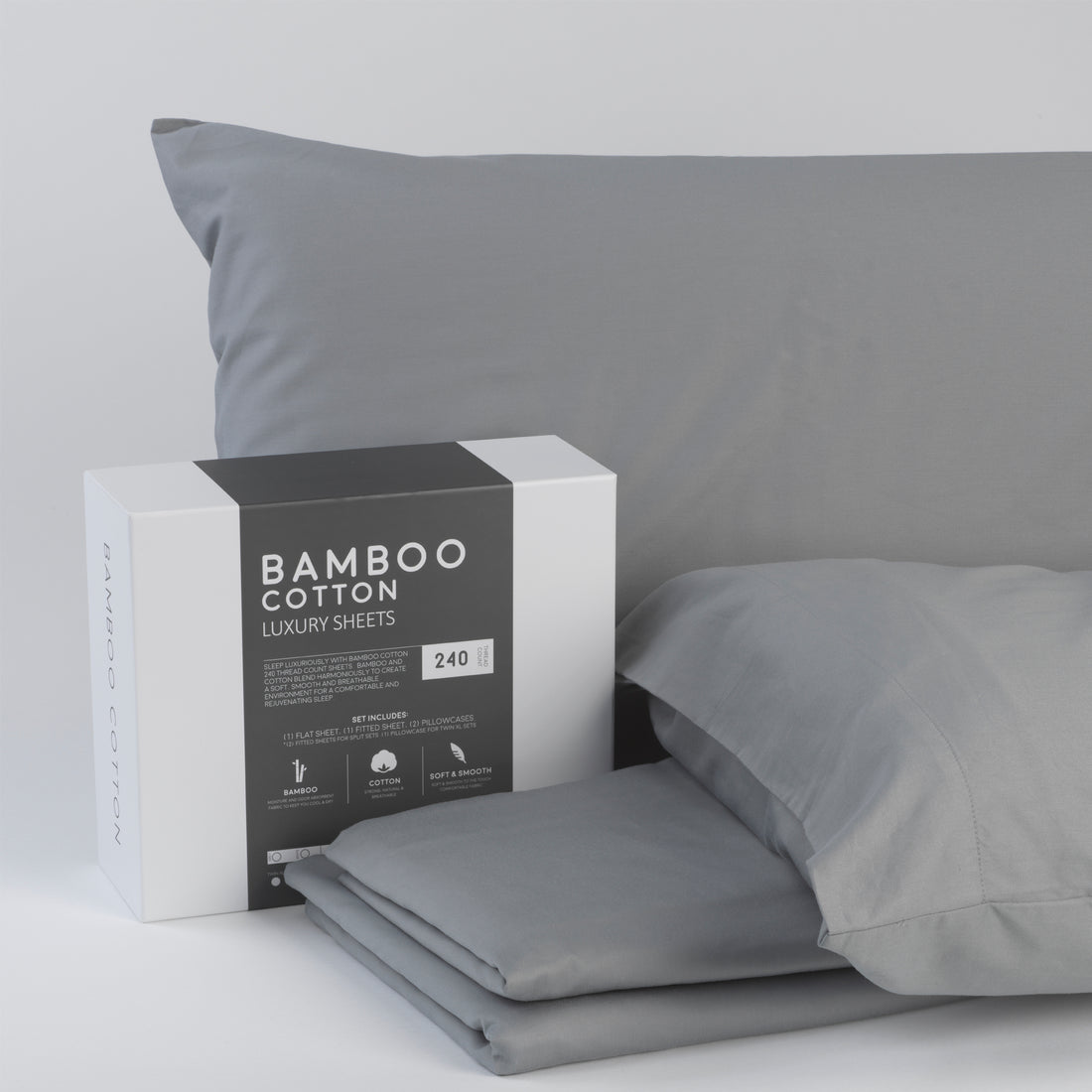 Bamboo Cotton Sheets Soft And Smooth With Viscose From Bamboo Grey King Split White Charcoal Cotton