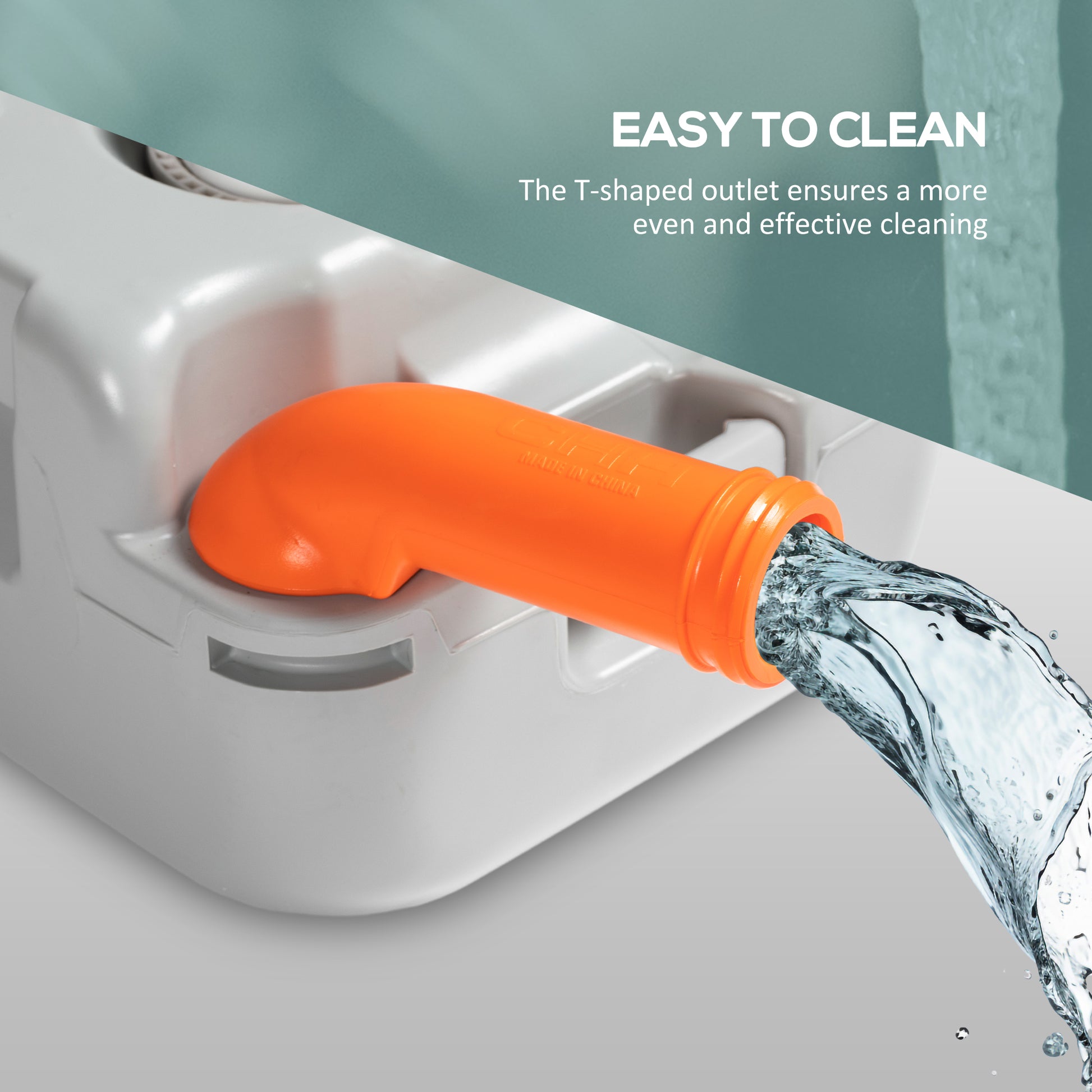 Outsunny Portable Toilet For Adults 5.3 Gallon, Porta Potty With Level Indicator, T Type Water Outlets And Anti Leak Handle Pump For Camping, Boating, Hiking, Travel, Rv Grey Hdpe