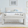 Bedroom Storage Stool, Linen Fabric Storage Stool, Large Storage Space, 50.39 Inches, Can Be Used For Bed End, Living Room, Entrance, White White Linen