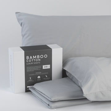 Bamboo Cotton Sheets Soft And Smooth With Viscose From Bamboo Light Grey Cal King Split Head Light Gray Cotton