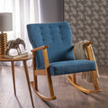 Blue Fabric Upholstered Rocking Chair Blue Fabric