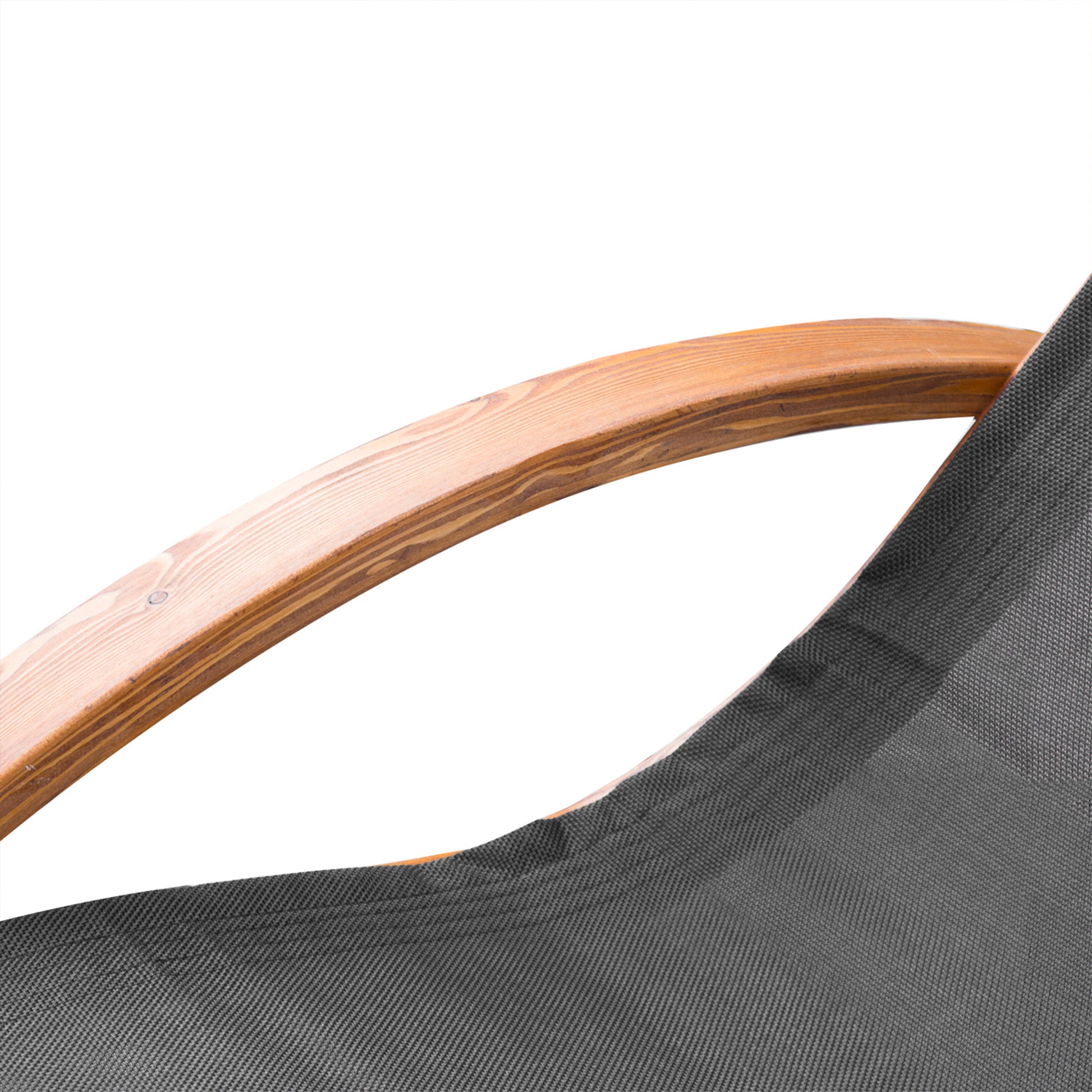 Outsunny Outdoor Chaise Wood Lounge Chair With Pillow, Armrests,Sling Mesh And Comfortable Curved Design For Patio, Deck, And Poolside Black Pine