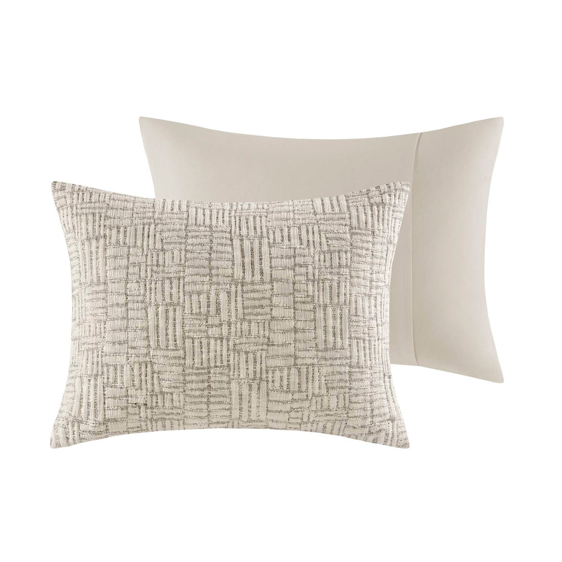 3 Piece Oversized Cotton Matelasse Comforter Set Full Queen Beige Polyester