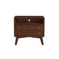 Ian 28 Inch 2 Drawer Nightstand, Open Cubby, Mahogany Wood, Walnut Brown Brown Wood