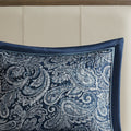 5 Piece Jacquard Bedspread Set With Throw Pillows Navy Queen Queen Navy Cotton