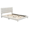 Full Size Upholstered Platform Bed With Soft Headboard,Beige Full Beige Upholstered