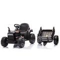 Ride On Tractor2.0 With Trailer,24V Battery Powered Electric Tractor Toy, 200W*2Motor 1.86 4.97Mph Remote Control,Electric Car For Kids,Three Speed Adjustable,Usb,Mp3 ,Bluetooth,Led Light, Safety Belt Black Polypropylene
