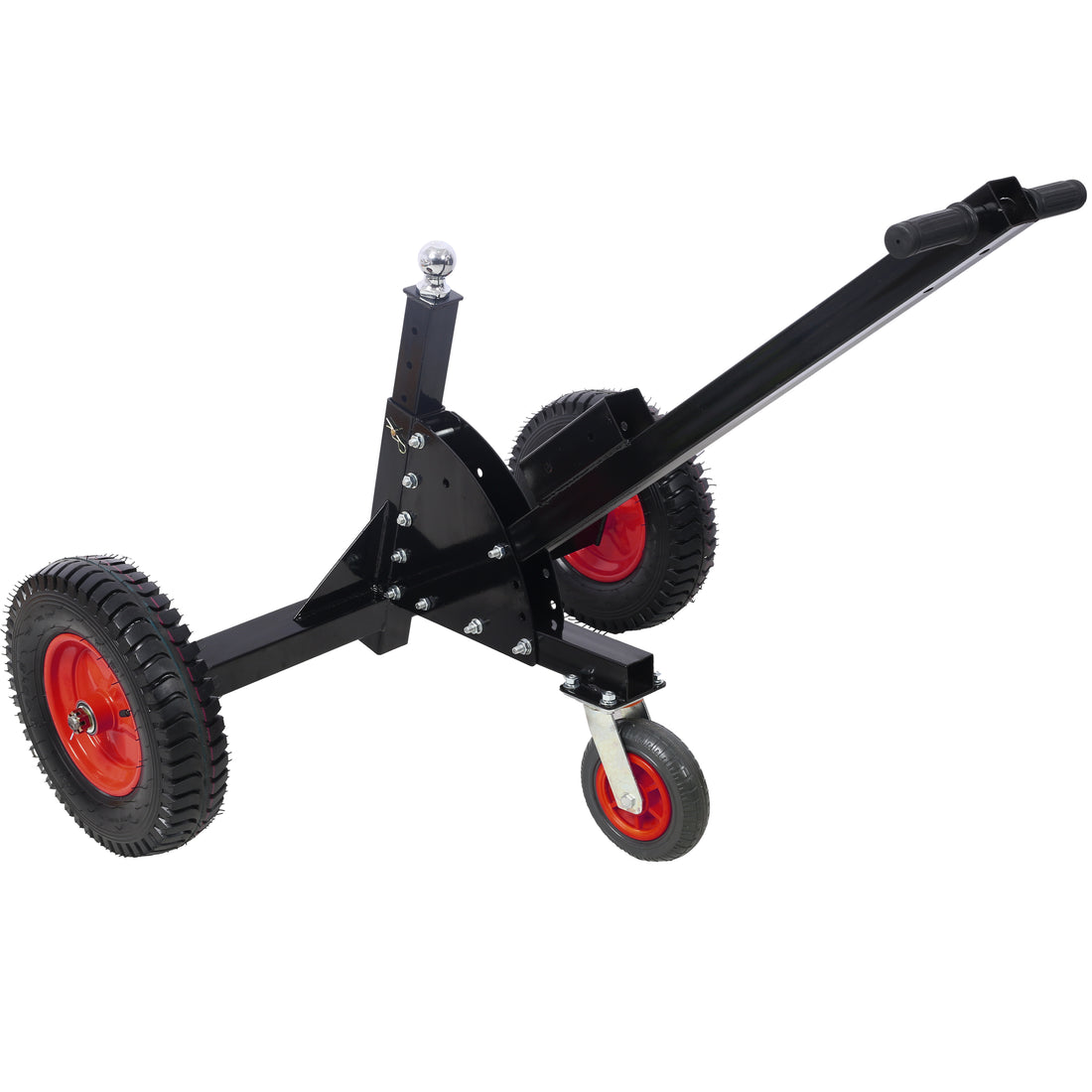 2 In 1 Heavy Duty 1,500Lbs Trailer Dolly Load Capacity, Trailer Mover 2" Hitch Ball, 24'' 35.4'' Adjustable Height Trailer Rv Boat Black Steel