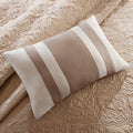 7 Piece Quilt Set With Euro Shams And Throw Pillows Beige King Cal King King Beige Cotton