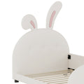 Twin Size Upholstered Rabbit Shape Princess Bed ,Twin Size Platform Bed With Headboard And Footboard,White Old Sku: Wf311629Aak White Pu