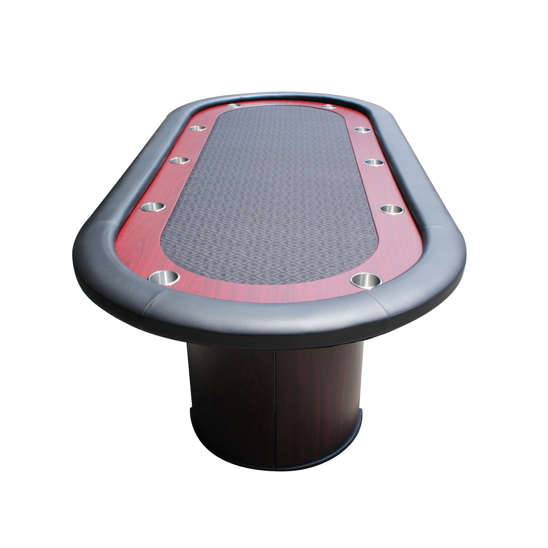 96" Poker Table For 10 Players With Speed Cloth Wooden Texture Racetrack Luna Legs Model 16365 Black Black Primary Living Space Modern Wood