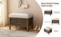 Cane Base Ottoman Dark Walnut Cream 21.5