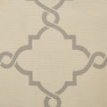 Fretwork Print Grommet Top Window Valance Beige Grey 50X18