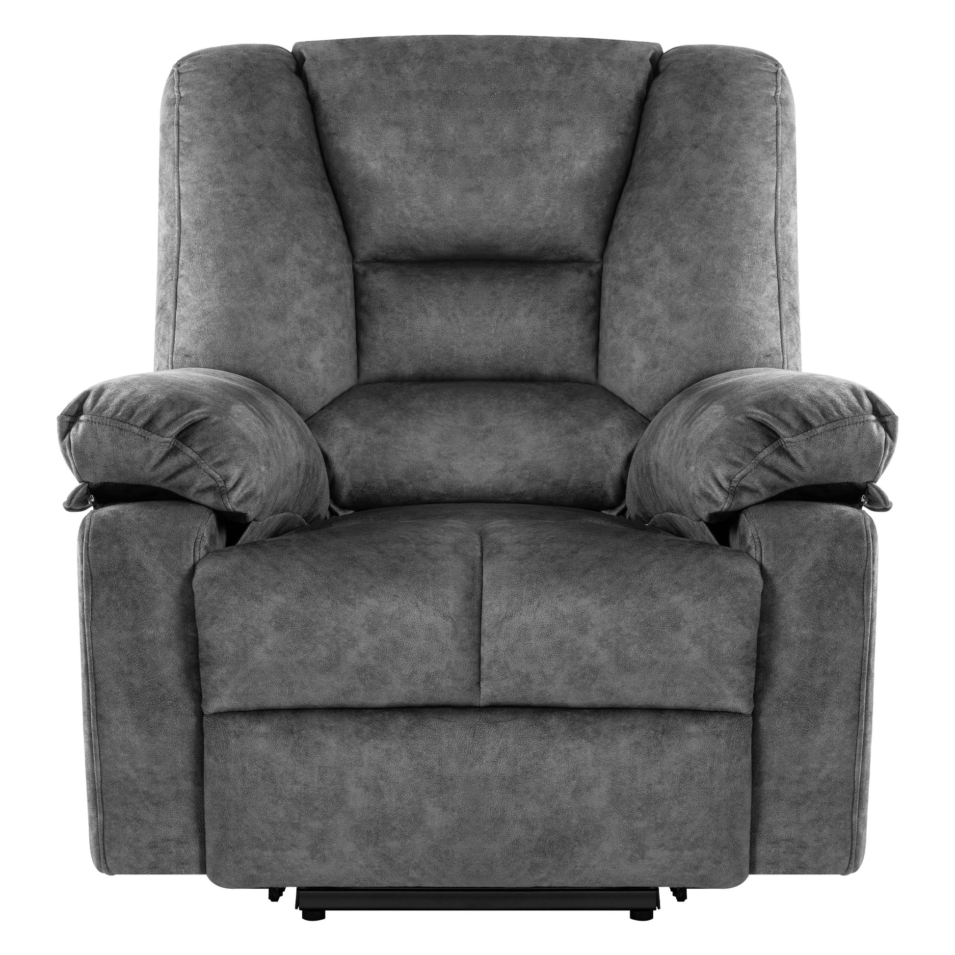 Power Lift Recliner Chair Sofa For Elderly With Massage Grey Velvet Power Remote Metal Primary Living Space Soft Cushion Back Heavy Duty American Design,American Traditional,Classic Pillow Top Arms Foam Velvet