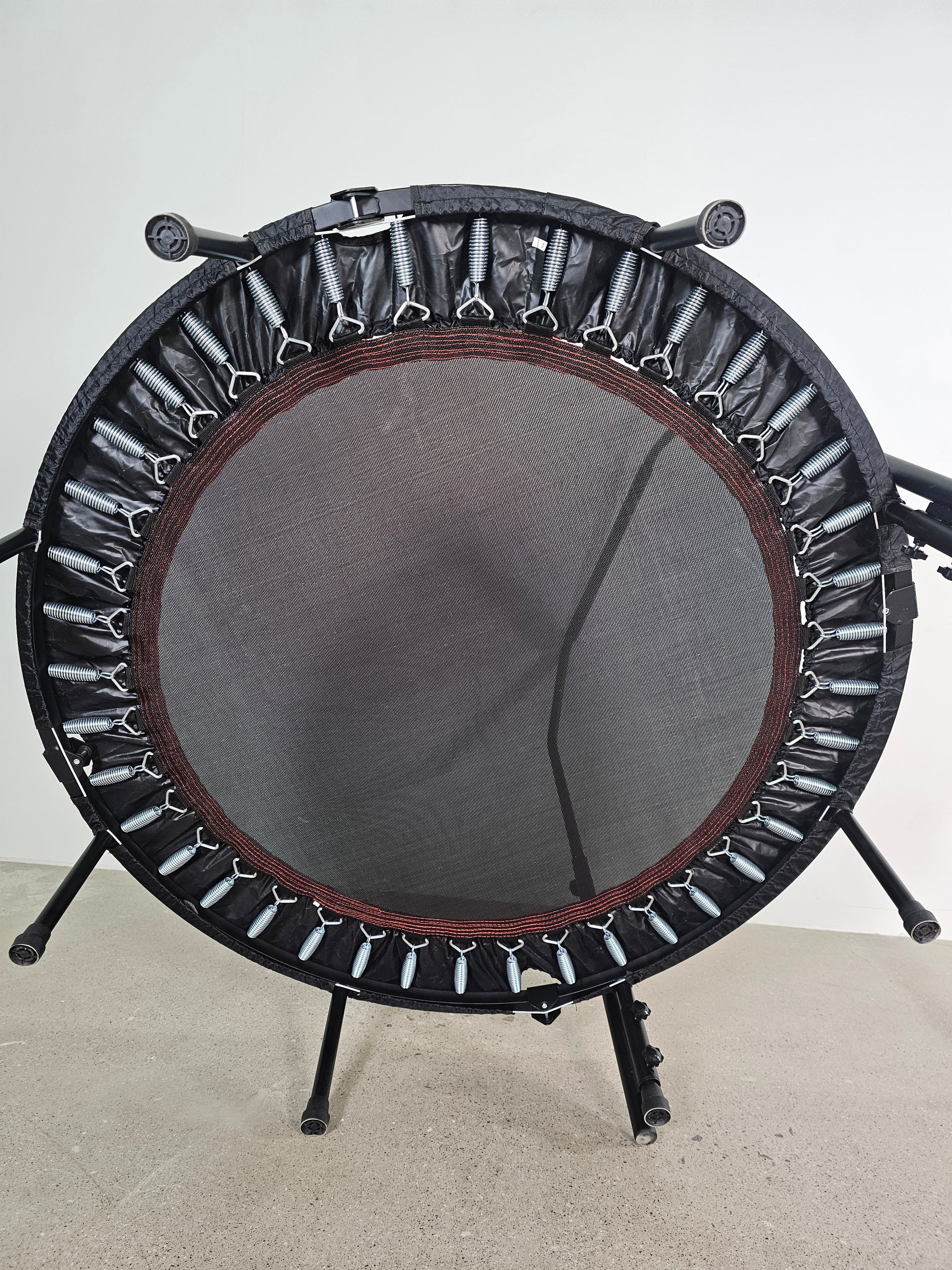48" Foldable Mini Trampoline Max Load 300Lbs, Fitness Rebounder With Adjustable Foam Handle, Exercise Trampoline For Adults Indoor Garden Workout Black Abs Steel Q235