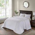 Reversible Bedspread Set White Twin White Cotton
