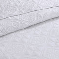 3 Piece Reversible Bedspread Set White Full Queen Queen White Polyester