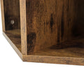 23.62'' Hexagonal Coffee Table Side Table Nightstand Antique Wood Antique Brown Mdf