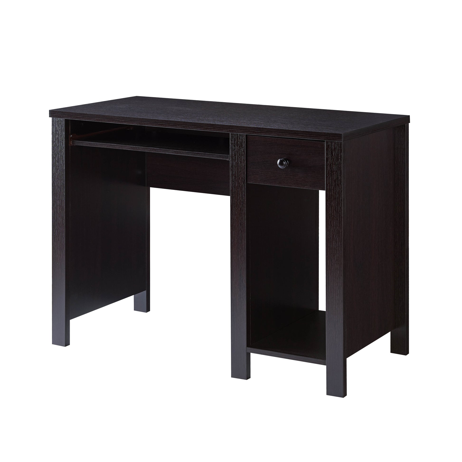 Student Desk With Hutch Home Office Desk 39"W Compact Desk Writing Desk Laptop Desk Red Cocoa Espresso One Drawer Keyboard Drawer Wooden Knob Espresso Particle Board Mdf