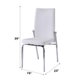 White And Chrome Padded Side Chair Set Of 2 Solid White Silver Dining Room Modern Side Chair Solid Back Set Of 2 Wood Fabric