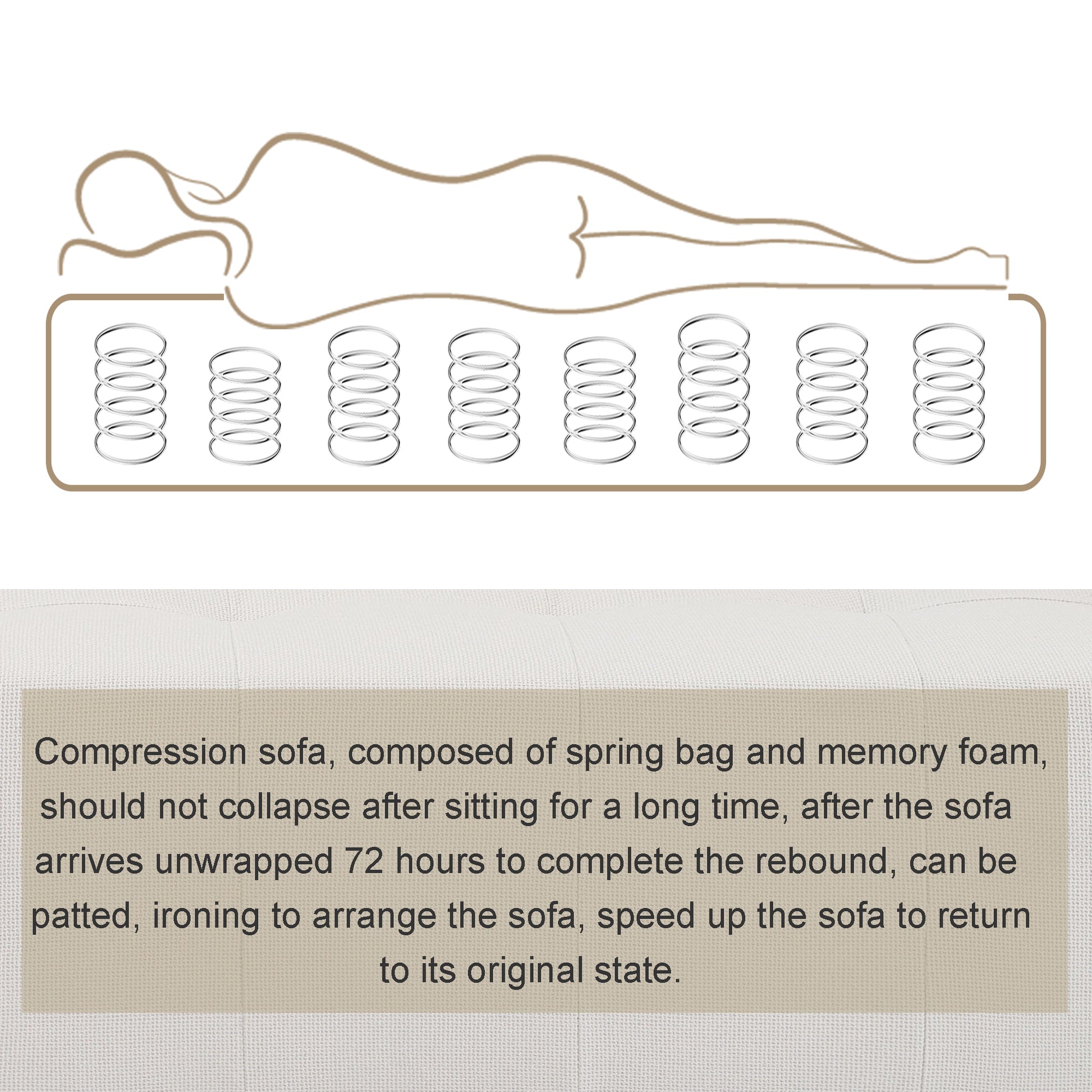 104.32*74.8 Modular Sectional Sofa Sleeper Couch, Sectional Sofa With Chaise And Ottoman, Convertible U Shaped Modular Sofa Set. Compressed Sponge, White. Combo 2A 2B 2D White Primary Living Space