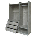 Open Wooden Wardrobe Storage For Bedroom, Gray Gray Particle Board