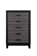 Soluto Grey And Black Chest Black Gray Rubber Wood