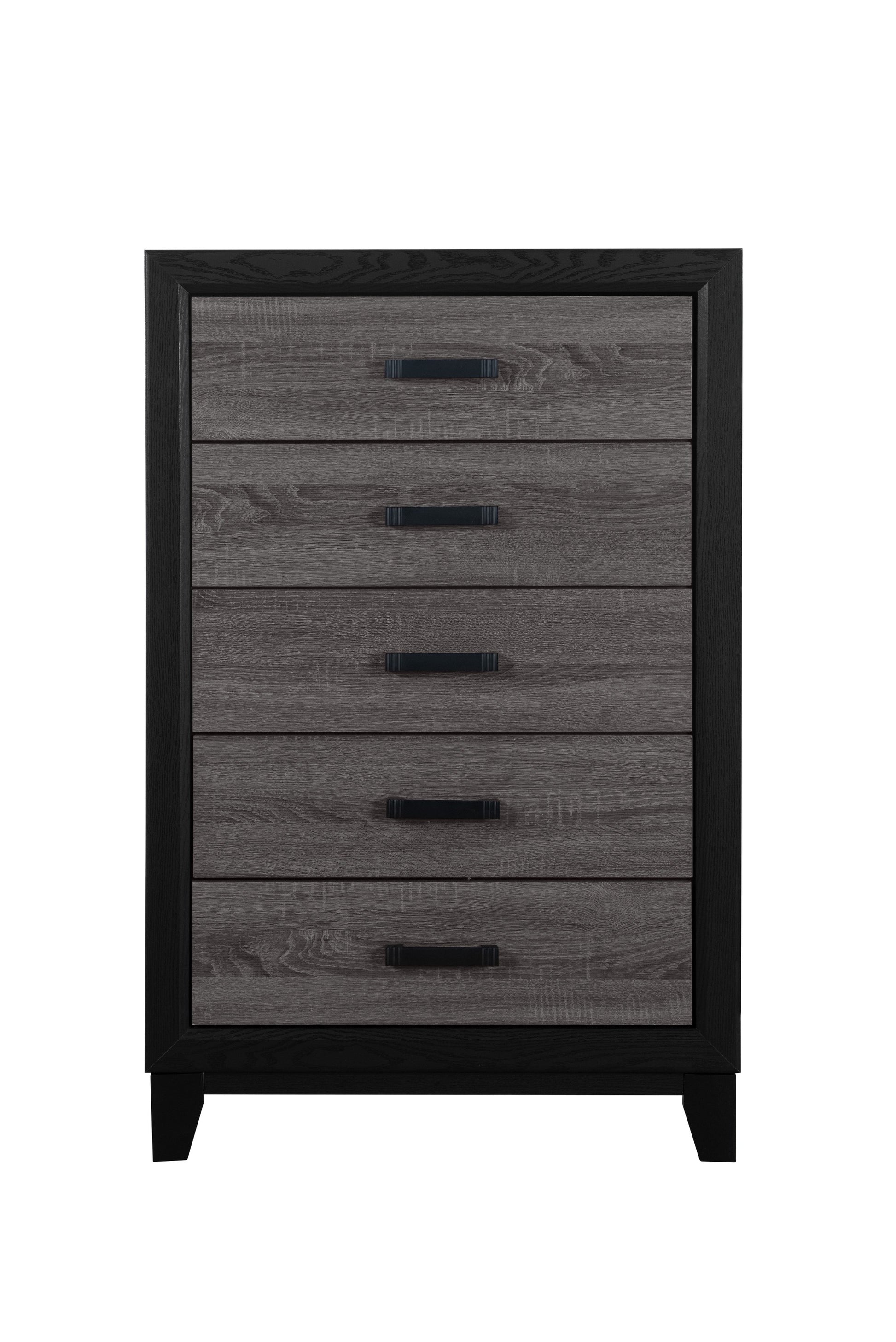 Soluto Grey And Black Chest Black Gray Rubber Wood
