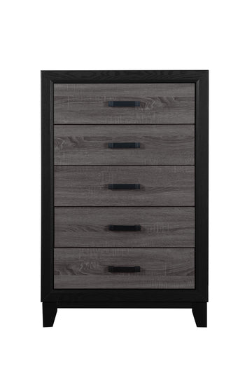 Soluto Grey And Black Chest Black Gray Rubber Wood