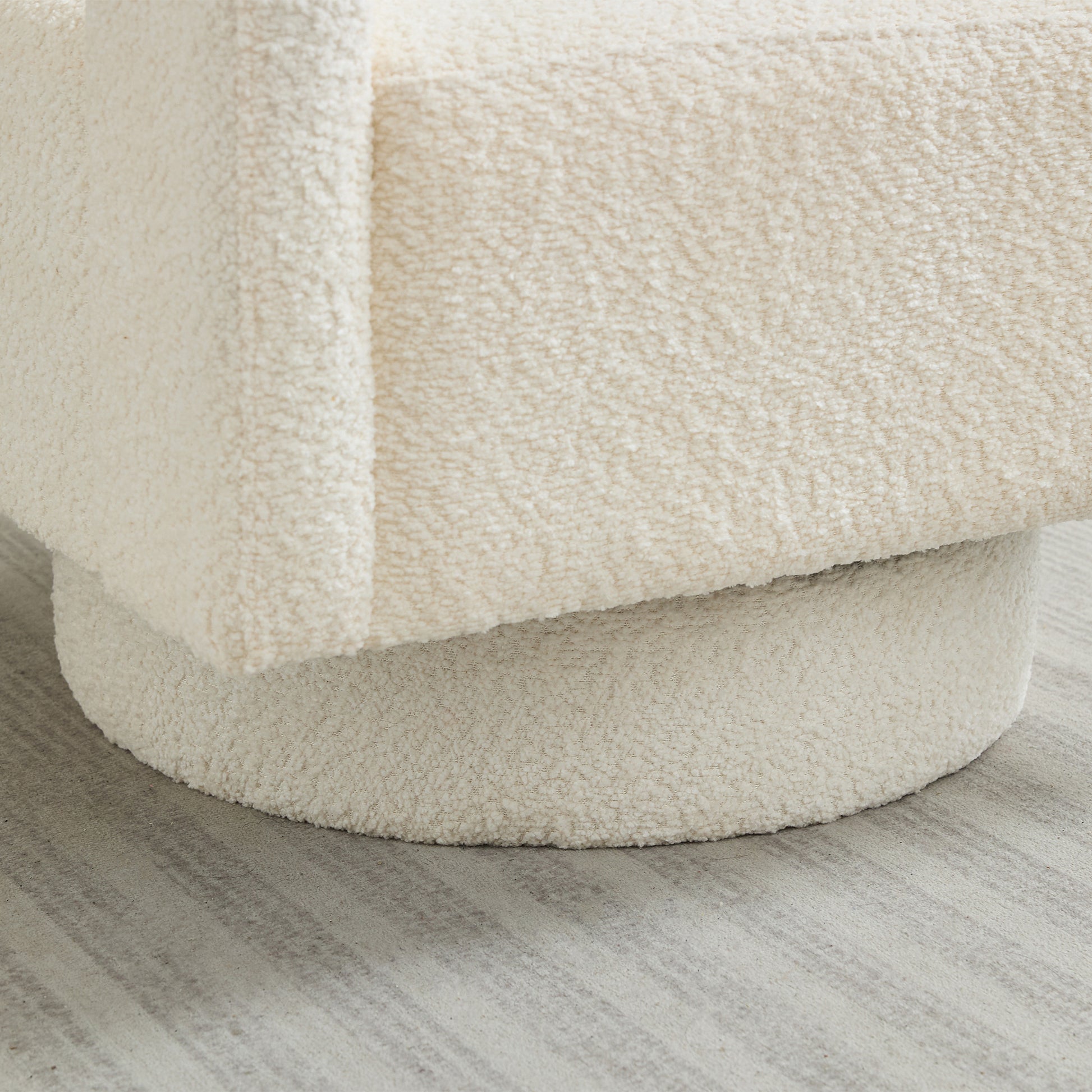 29.13" W Square Swivel Accent Chair, Modern Rotating Arm Chair With Open Back,360 Degree Rotation, Lounge Club Chair With Removable Back Cushion For Living Room, Hotel, Bed Room,Beige Beige Boucle