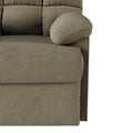 The Granada Recliner In Sage Gray Gray,Sage Manual Handle Wood Handle Microsuede,Polyester